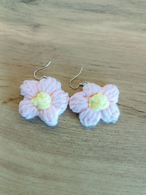 Handmade earrings new from cotton yarn