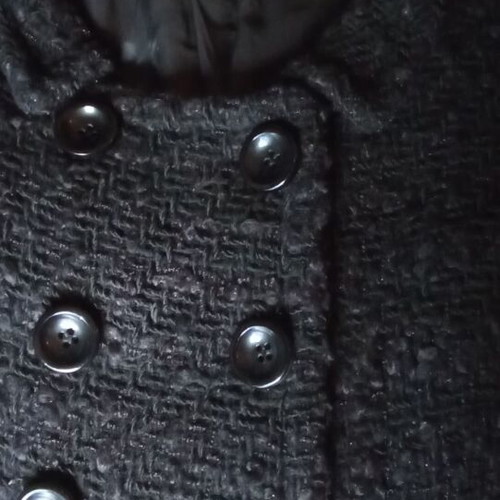 Zara women's winter jacket like new, black boucle wool