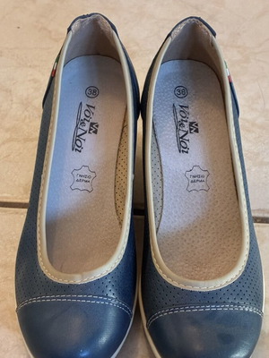 Voi&Noi women's leather shoes, size 38, blue