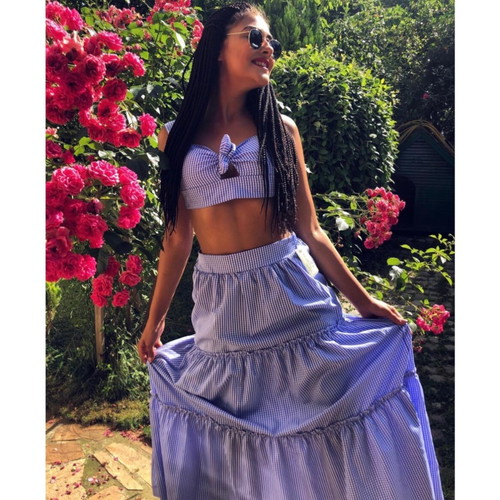 Women's set with long skirt and bustier, new, standard size