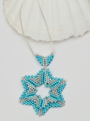 Star necklace custom made in turquoise and silver