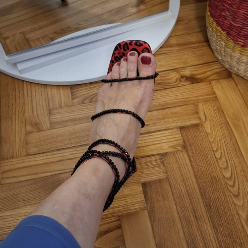 Jeffrey Campbell sandals new with black stones and leopard insole size 41