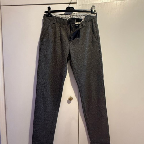 Tweed fabric pants used, size S, black and gray