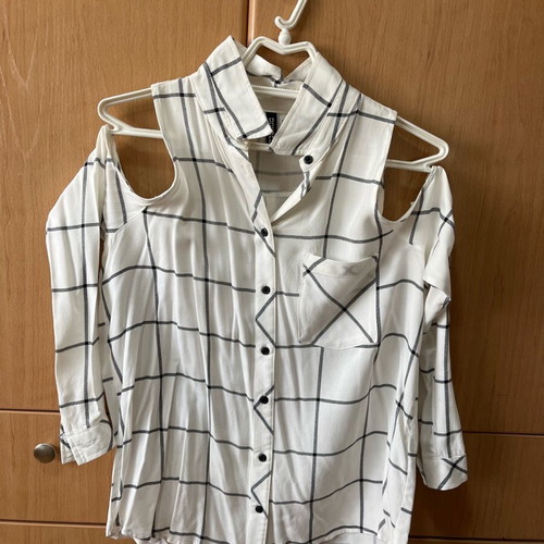 H&M Women's Shirt Medium White Gray