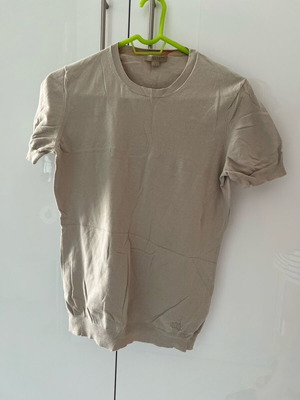 Burberry Блуза Къс Ръкав Памучна Бежово-сив L 100% Памук Like New