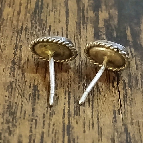 Vintage women's earrings with blue stone used