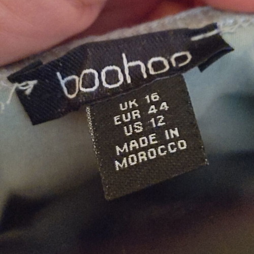 Boohoo one-shoulder dress size 44, sage green