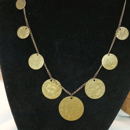 Hermina necklace with Ottoman coins like new, metal and bronze