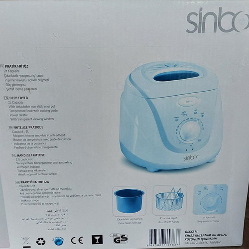 Sinbo SDF 3817 fryer new, 2 liters, 1500W