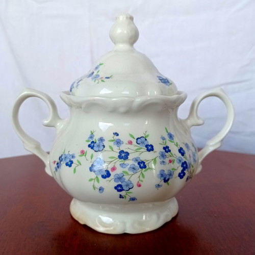 Pontesa pitcher, creamer, sugar bowl used, porcelain 1970