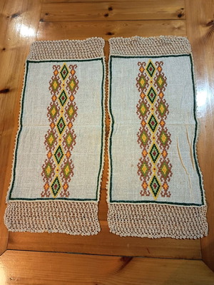 Vintage handmade doilies, 2 identical, new