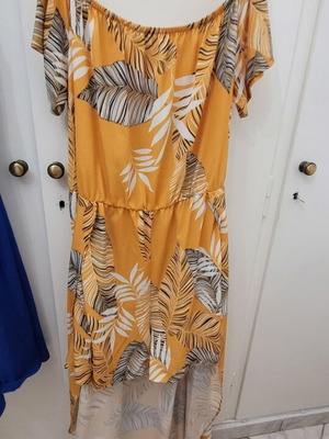 Selected orange one-piece romper with belt, size 46