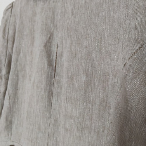 Raxevsky beige linen vest medium, short sleeve with buttons