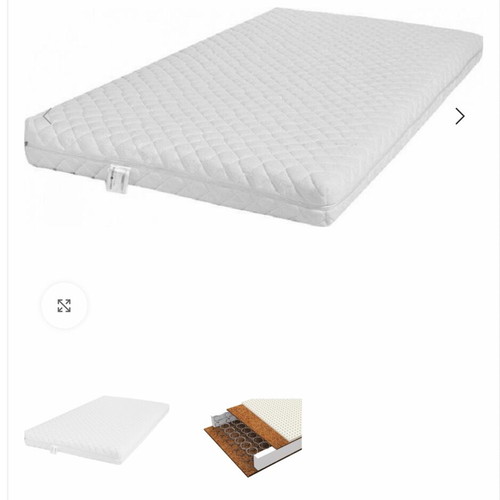 Omni baby cot white 70x140 with Greco Strom mattress used and drawer unit