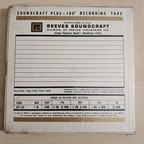 Magnetic tape bobbin new sealed stereo 7.5 ips 1/4 inch