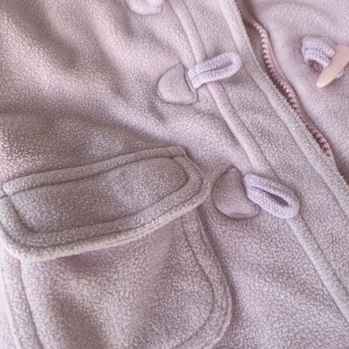 Mothercare pink Montgomery baby jacket 12-18 months, fleece, hooded
