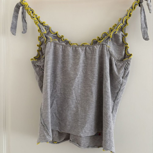 Women's Grey Top with Straps and Embroidery like new