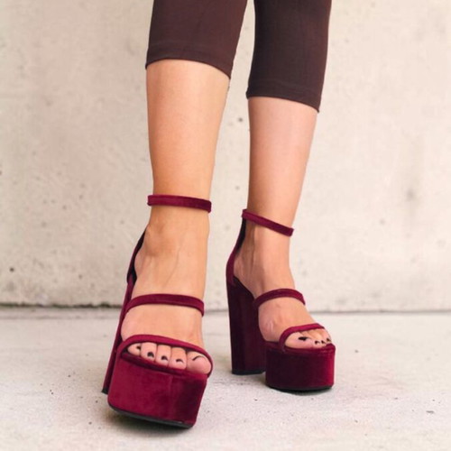 Mytilakis Burgundy High Heels Sandals size 37 like new