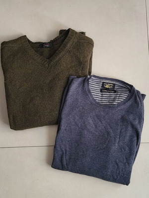 Soul Rebel βαμβακερό μελανζέ πουλόβερ L και Zara Man μάλλινο πουλόβερ XL