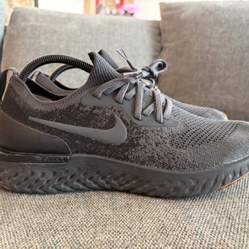 Nike Epic React ID sneakers used, black gum sole size 45