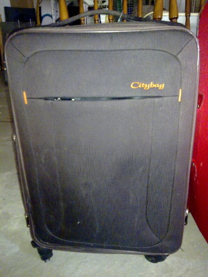 Travel suitcases used, set of 4, black and gray
