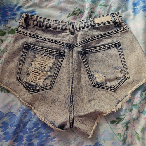 Jean highwaisted shorts like new, size M, blue, 100% cotton