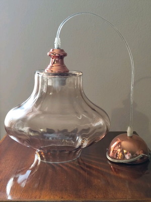 Inart glass ceiling light like new, beige with rose gold details