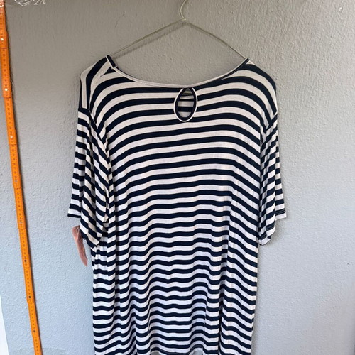 Striped women's blouse navy white used, oversized fit