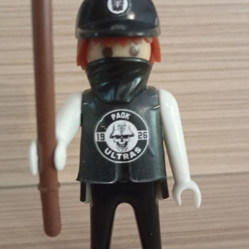 Playmobil PAOK Fan Figure like new with Team Flag