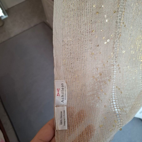 Gold scarf with sequins new, elegant evening wear