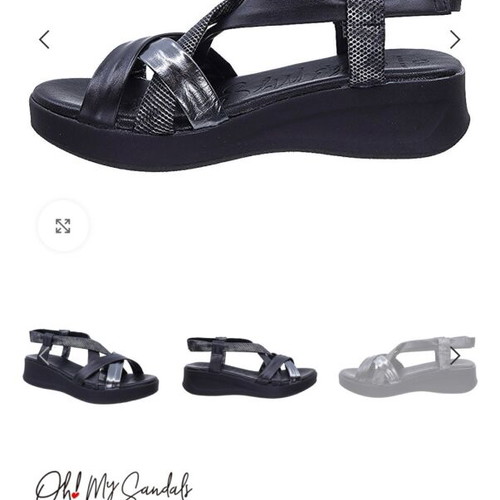Oh My Sandals women's platform sandals like new, black and silver