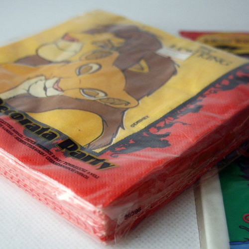 Vintage 90's The Lion King party set 20 paper napkins 7 bags Decorata new