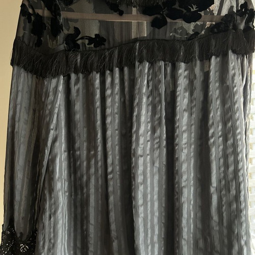 Uterque evening blouse with sheer shoulders and velvet details