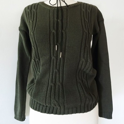 Knitted sweater new, khaki, size S