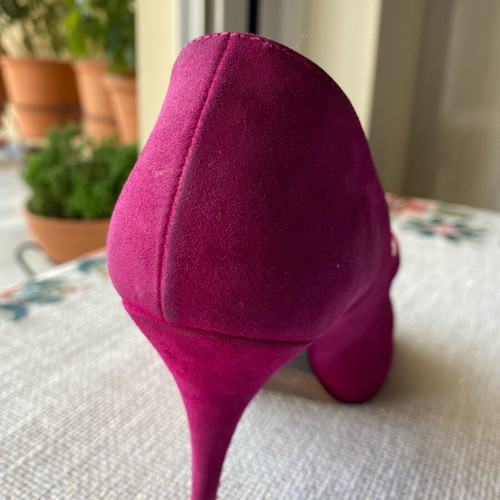 Vintage leather suede high heel pumps size 38 used pink J. BOURNAZOS