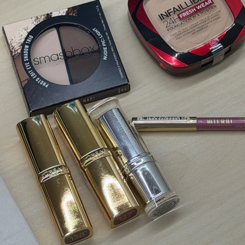 Makeup set new with lipstick, eyeshadow, powder, pencil