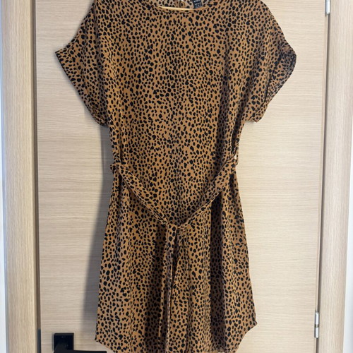 Shein animal print dress with belt size M camel and black like new