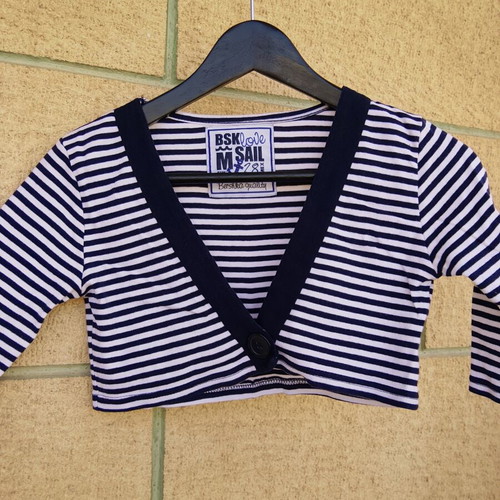 Bershka bolero M like new, white and blue