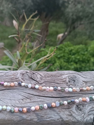 Necklace with colorful freshwater pearls like new
