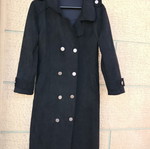 Liang Qi women's black double-breasted coat, size M