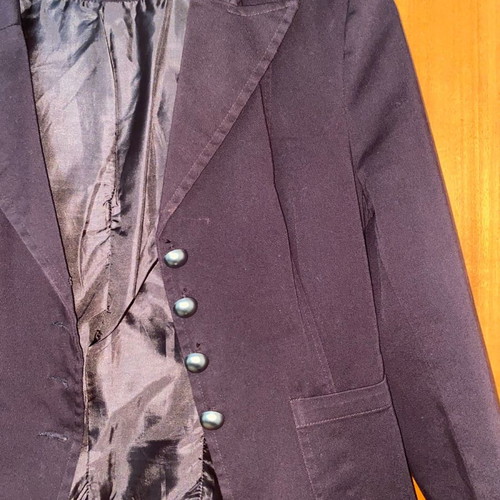 Women's jacket used brown with silver buttons, size L