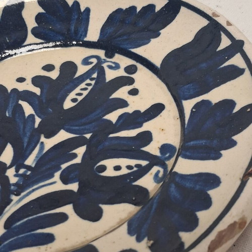 Transylvanian Ceramic Set used, cup and plate, cobalt blue, late 19th century