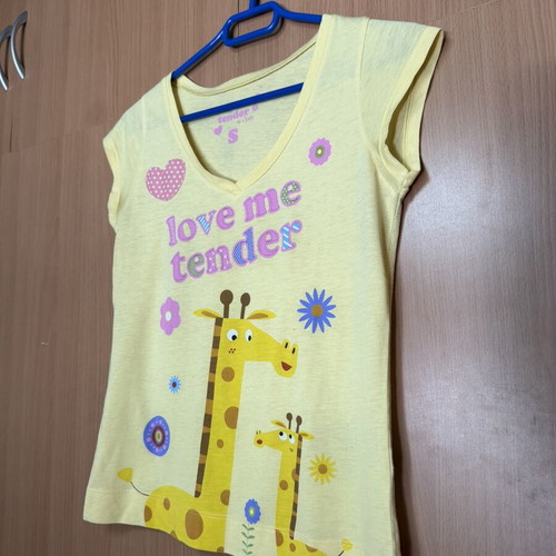 Oysho summer pajama top used, colorful yellow, size S