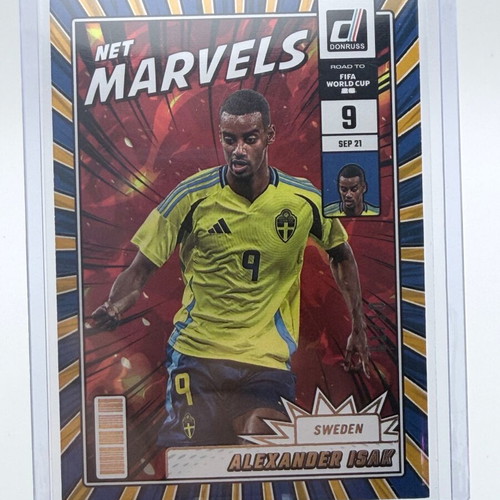 2025-26 Donruss FIFA World Cup Alexander Isak Net Marvels card like new 1/10