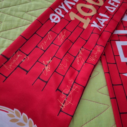 Olympiacos Anniversary Scarf 100 Years, like new, signed