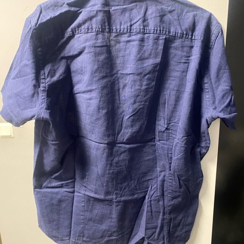 Linen shirt short sleeve size M used, blue