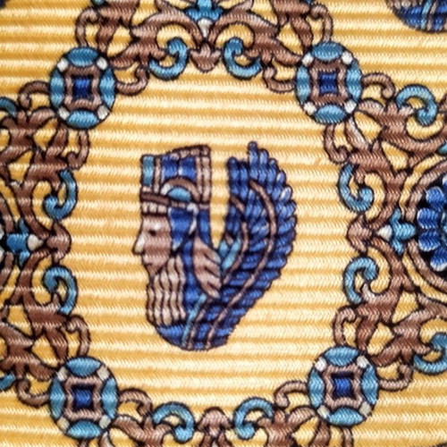 S.T.Dupont silk men's tie like new yellow and turquoise