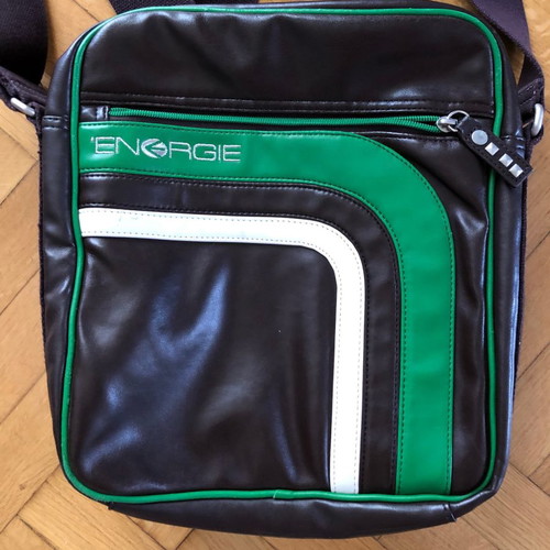 Energie bag used crossbody brown with green