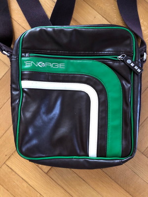 Energie bag used crossbody brown with green