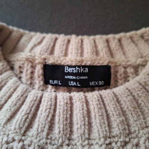 Bershka chenille sweater like new, brown, size L